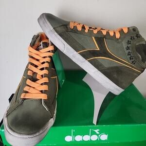 Diadora Condor High Top Men Sneakers Size 7.5 H Shoes Suede Camo Star Studs